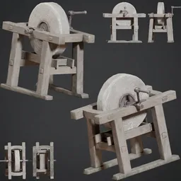 Medieval Wooden Grindstone