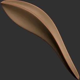 3D sculpting brush imprint for Blender, smooth ornamental curve for detailed model surface enhancement.