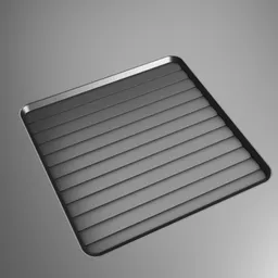 3D square vent model with industrial design for use in Blender, showcasing detailed metal texture.