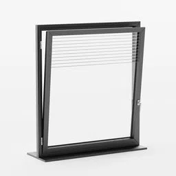 3D aluminum window model with lightmaps, optimized for Unreal Engine and designed for architectural visualization in Blender.