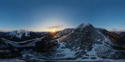 Aerial Mountain Landscape Sunset 17k
