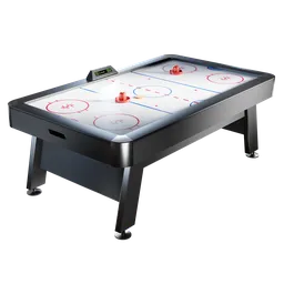 "Junior size 2m x 1.2m x 0.74m Air Hockey table game for kids in Blender 3D. Features a metal body and thin button nose, with striking gameplay. Perfect for leisure activities and extreme sports enthusiasts."