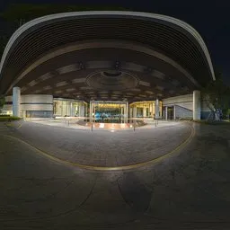 Hotel entrance at night