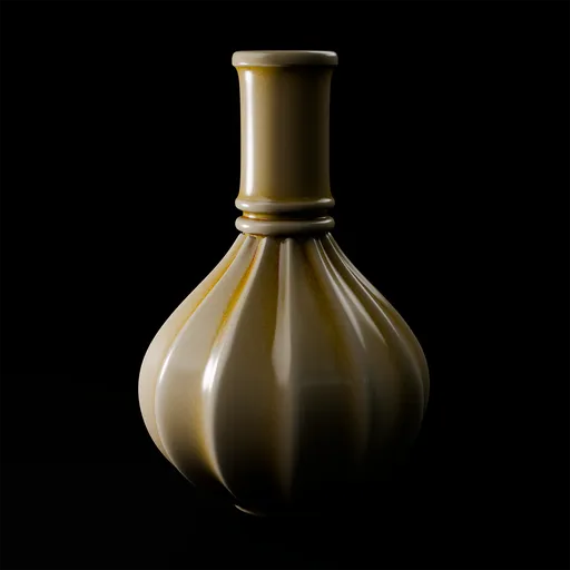 Realistic 3D rendered ceramic vase with glossy finish for Blender modeling and design.