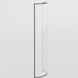 High-resolution full-height curved glass 3D model for architectural renders in Blender.
