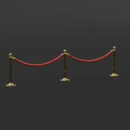 Procedural VIP Queue Stanchions
