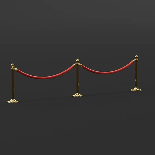 Procedural VIP Queue Stanchions