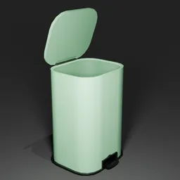 Plastic Step Trash Can (LightGreen)