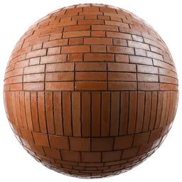 Realistic red brick PBR material texture for Blender 3D, detailed with natural pores and cement for architectural visuals.