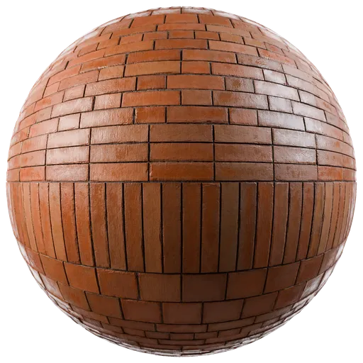 Realistic red brick PBR material texture for Blender 3D, detailed with natural pores and cement for architectural visuals.