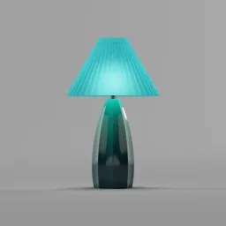 Modernist Teal Accordion Table Lamp