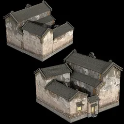 Chinese building brick wall broken