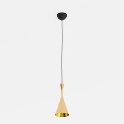 Detailed 3D model of Dixon Beat pendant light in gold, ideal for Blender 3D rendering and interior visualization.