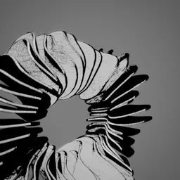 Monochrome Torus Segment  Fin Ring