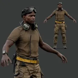 Rigged Tactical Infantry Soldier
