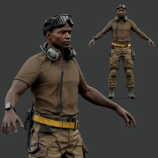 Tactical Infantry Soldier Rigged