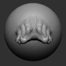 3D NS Dragon Scale Curved Sculpt Brush Effect on Sphere for Blender Reptilian Creature Modeling