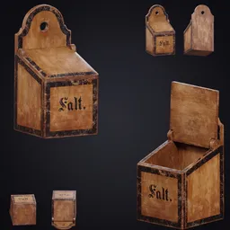 Vintage Wooden Salt Box