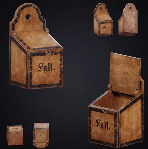 Vintage Wooden Salt Box