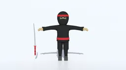 Low Poly Ninja Rigged