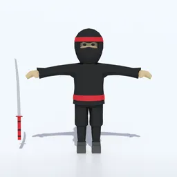 Low Poly Ninja Rigged