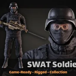 SWAT Soldier – Fully Rigged Game Character with Animations | Blender-Ready