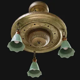 Three-Bulb Drop-Chain Pan Light