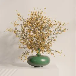 Golden Bloom Ceramic Vase