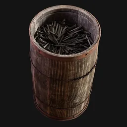 Old Crude Nail Barrel Full