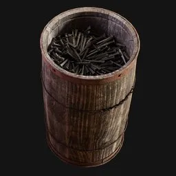 Old Crude Nail Barrel Full