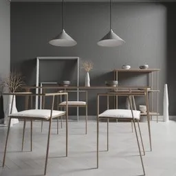 Minimalist Monochrome Dining Room