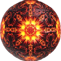 Red Gold Sunburst Tile