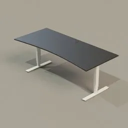 Office Collection 01 PC Table (Black On White)