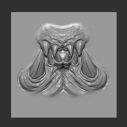 3D Blender sculpting brush preset for creating detailed demon mouths and monstrous facial features.