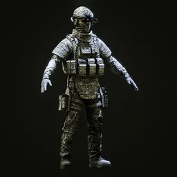 Realistic Soldier (Rigged-Modular)