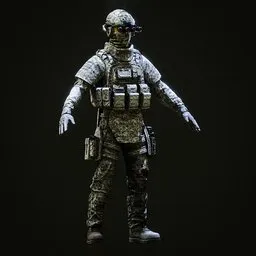Realistic Soldier (Rigged-Modular)