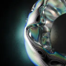 Abstract Iridescent High Tech Mesh Torus