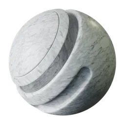 High-quality white marble texture with subtle gray veining for realistic PBR 3D rendering in Blender.