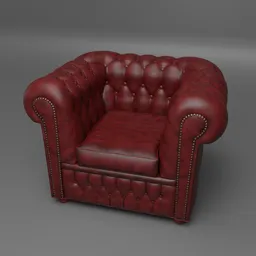 Chesterfield club chair red