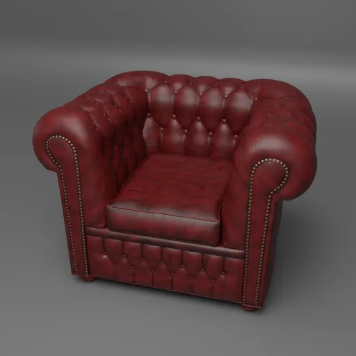Chesterfield club chair red