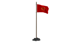 Animated low-poly Roman Empire flag 3D model, suitable for Blender renderings, with detailed textures and design.