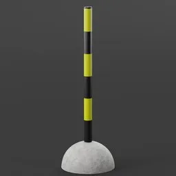 Concrete bollard with pole