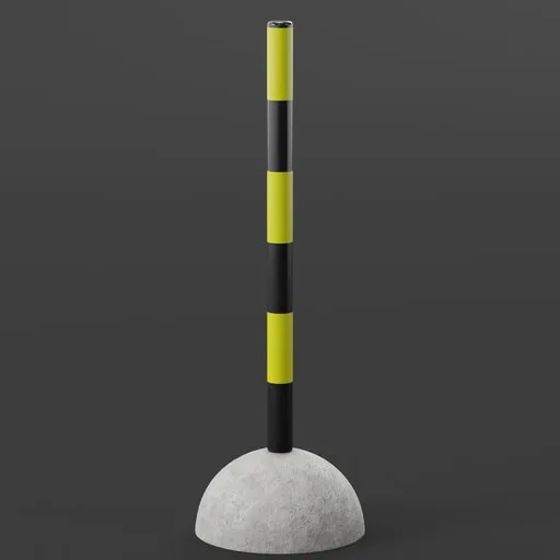 Concrete bollard with pole