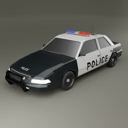 Stylized Low Poly Police Car