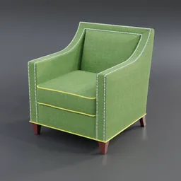 "Get the ultimate indoor/outdoor look with the Endicott Lounge Chair 3D model for Blender 3D. This classic yet customizable chair features wooden accents and plaid woven fabric with visible stitching, evoking a mad men on madison avenue vibe. Perfect for furniture design and visualization projects."