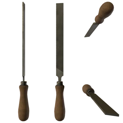 Woodworking File with Wooden Handle