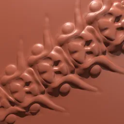 Detailed spine-like sculpted patterns by Alien Spine 3D Brush for creating intricate 3D models and characters.