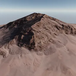 Detailed 3D Blender terrain model showcasing a realistic mountain peak with intricate textures and shadows.