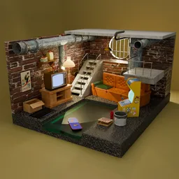 Stylized Basement Diorama