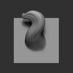 Blender 3D sculpt brush for wavy male hair strand effect on character models.